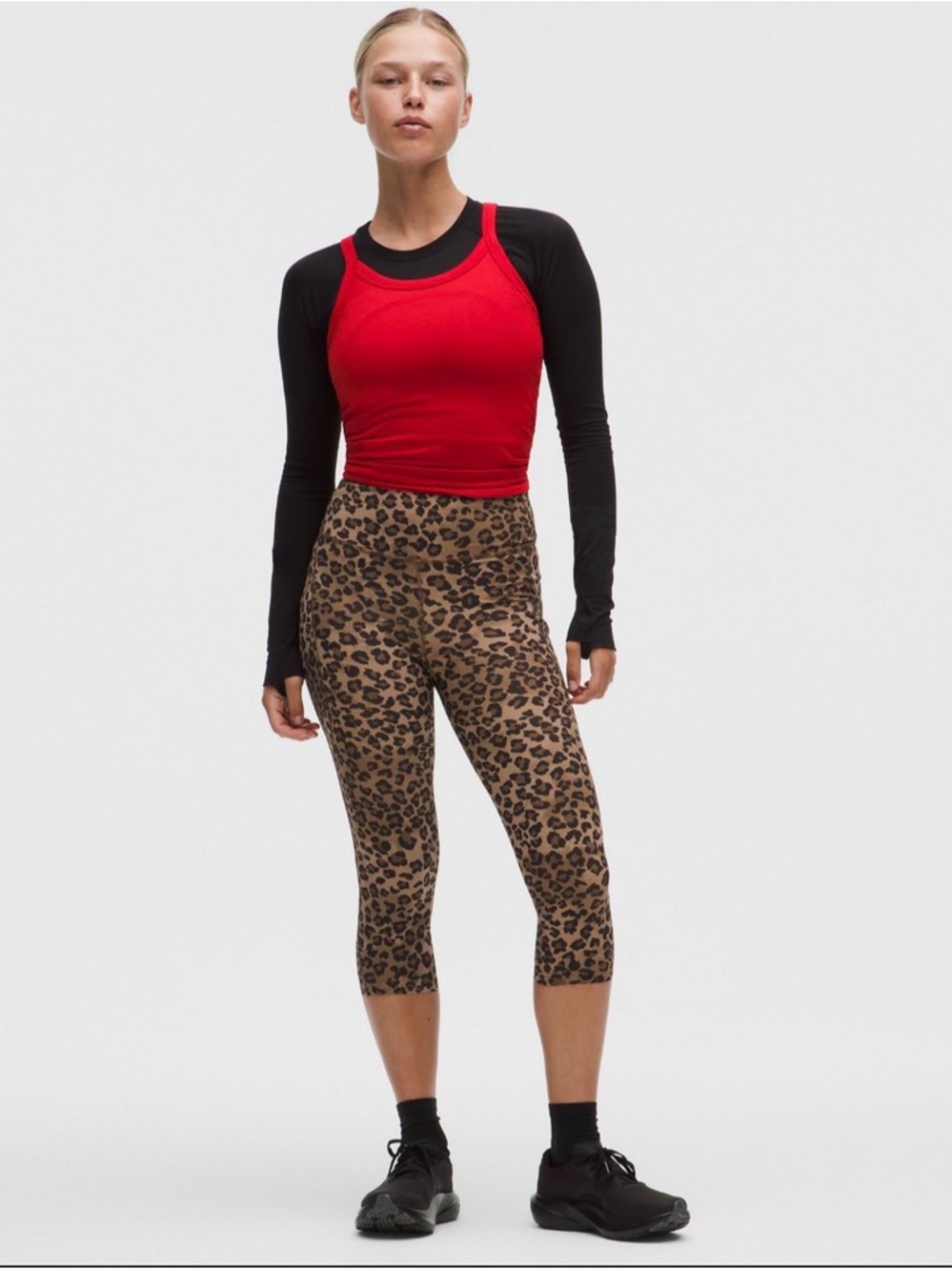 Lululemon NWT Fast and Free High Rise Crop 19” Pocket Capris Leopard Multi SZ 6